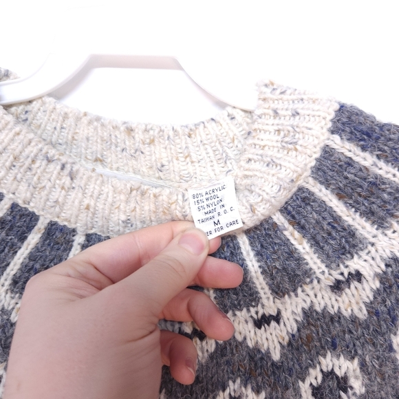 Vintage Campagnie International Limited Express Fair Isle Sweater Wool Blend - Picture 4 of 4